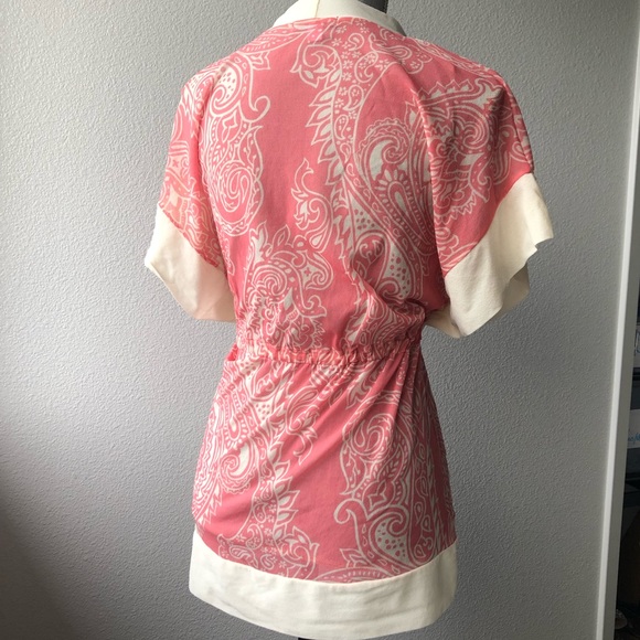 New York & Company Mesh Blouse with front tie - Picture 2 of 4